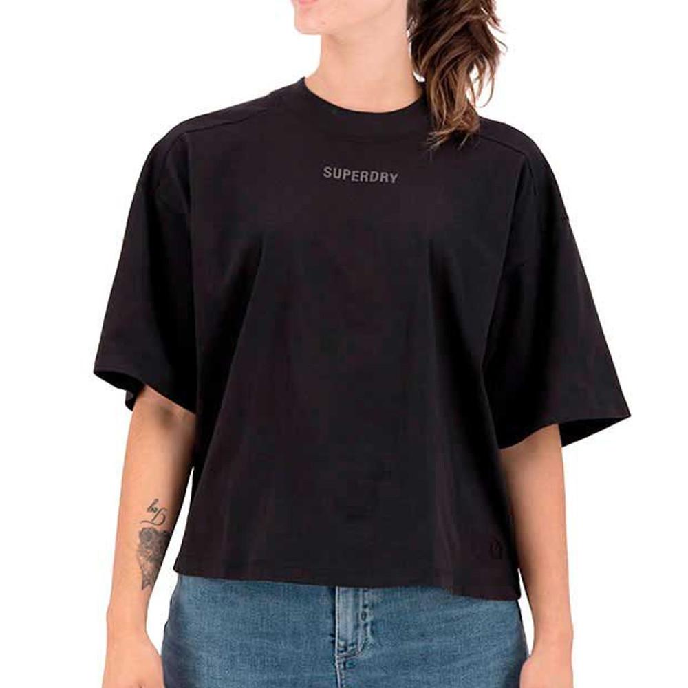 T-shirt Noir Femme Superdry Tech Boxy pas cher