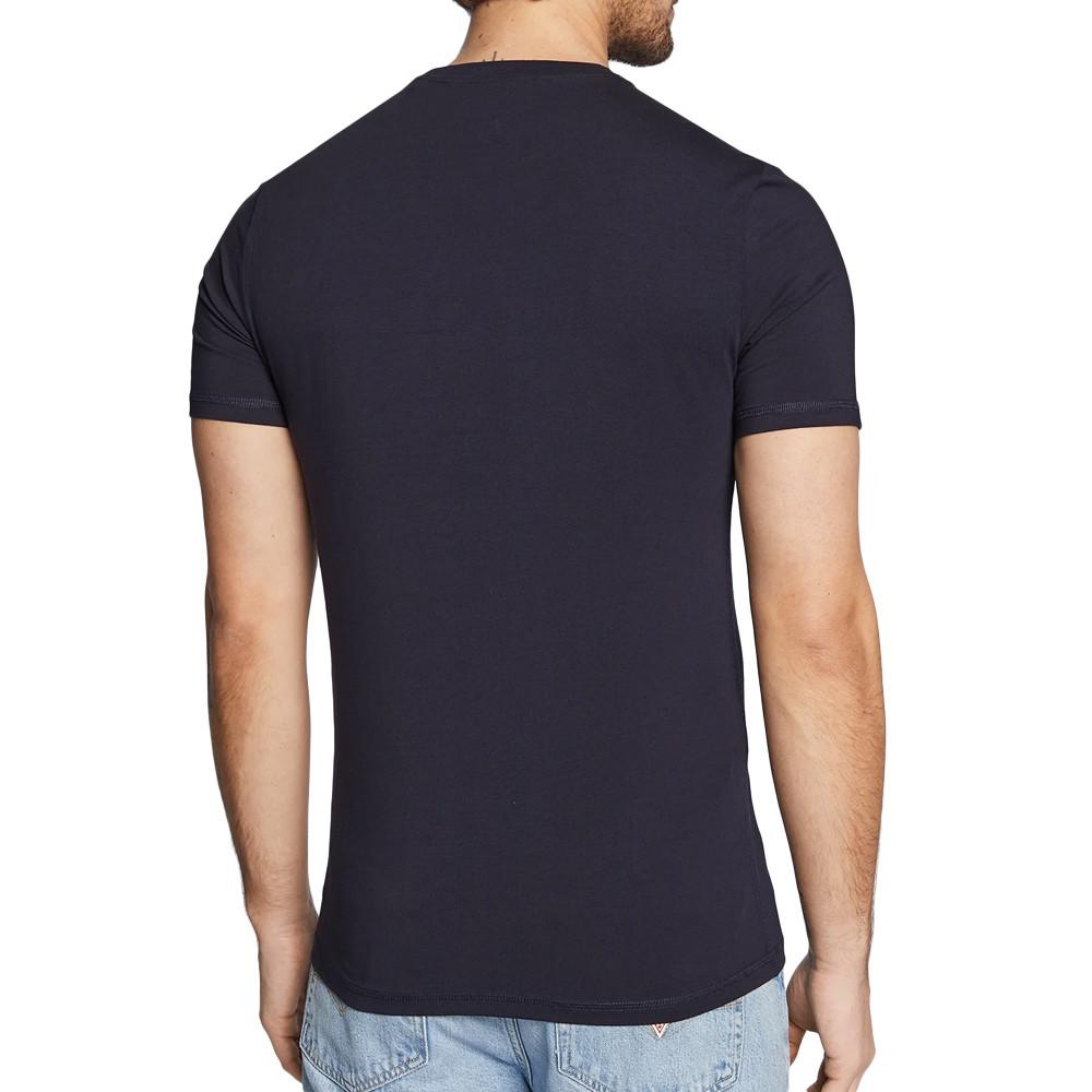 T-shirt Marine Homme Guess Blurri vue 2