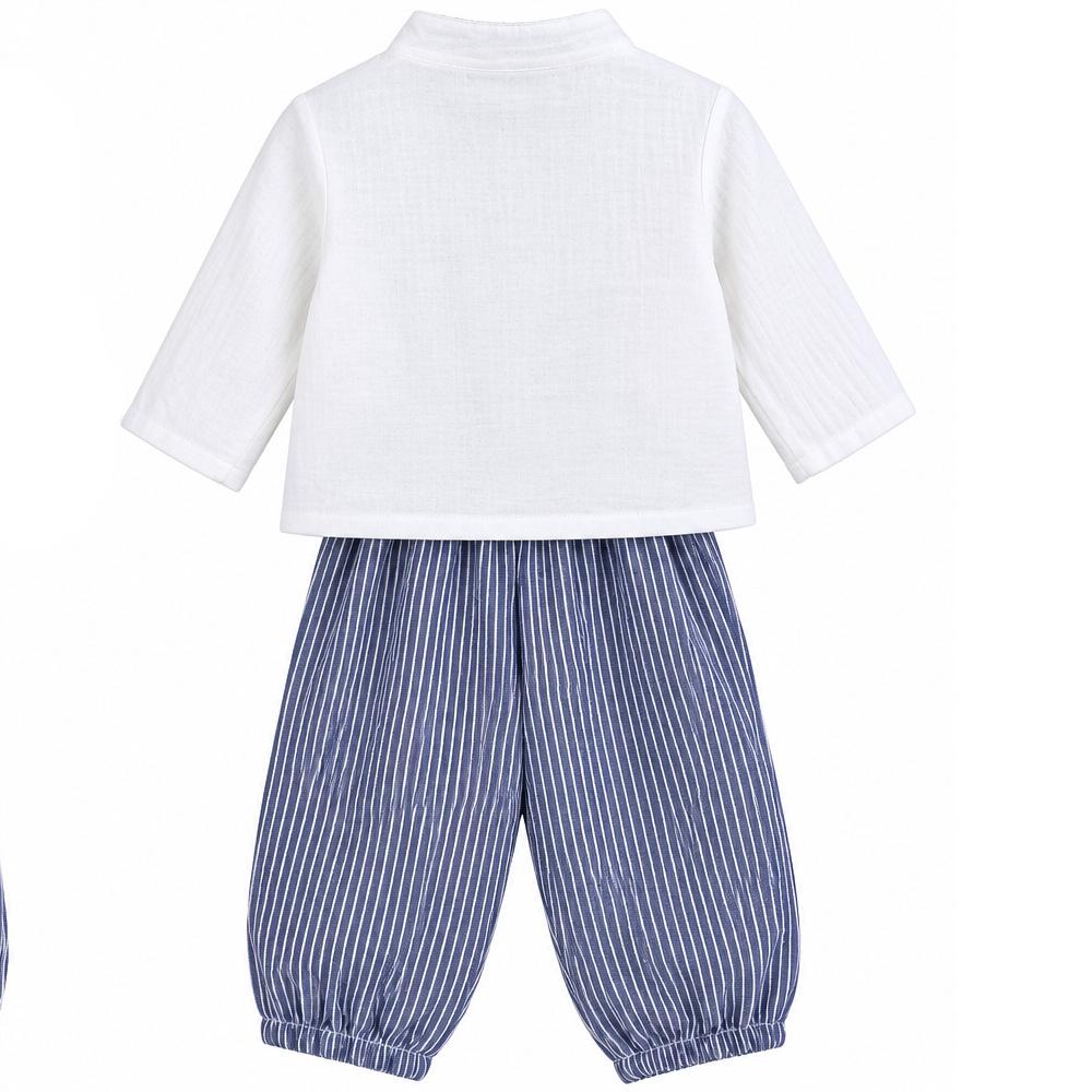 Ensemble Blanc/Bleu Bébé P'tit Mome Paolo vue 2