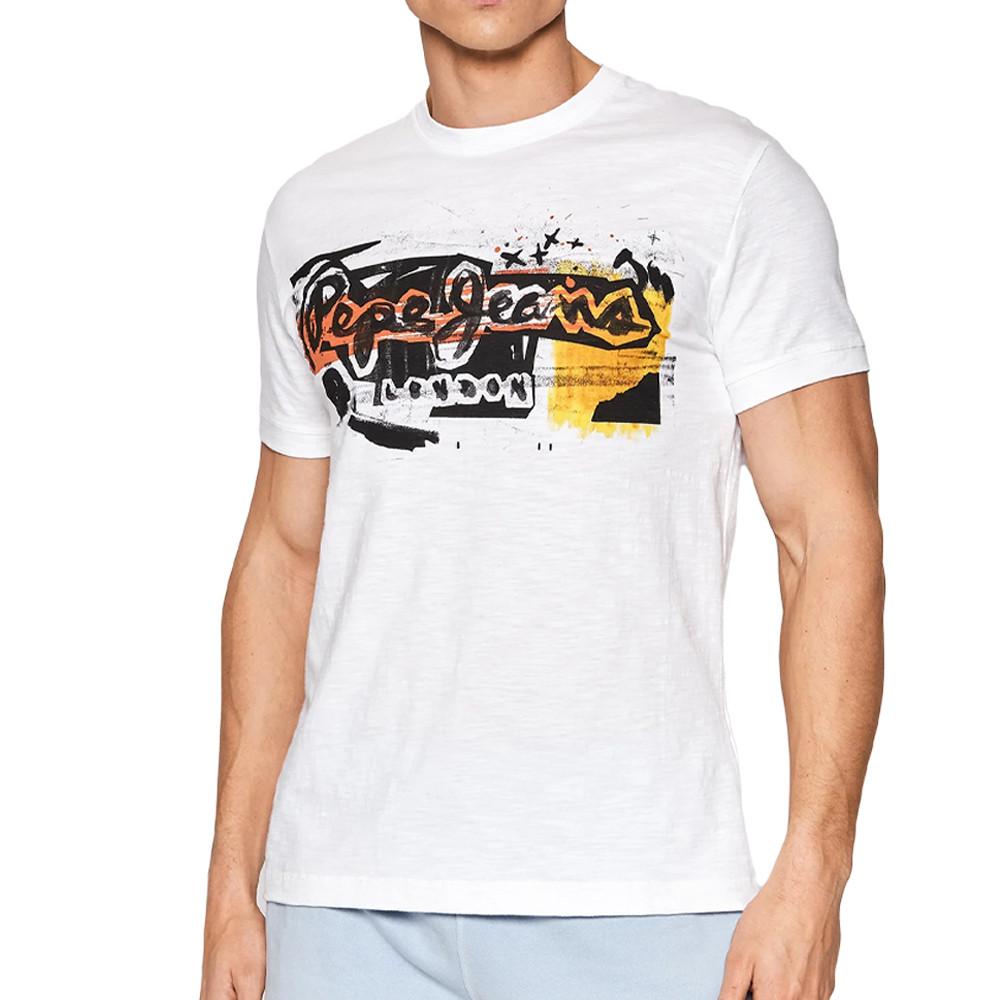 T-shirt Blanc Homme Pepe Jeans Amersham pas cher