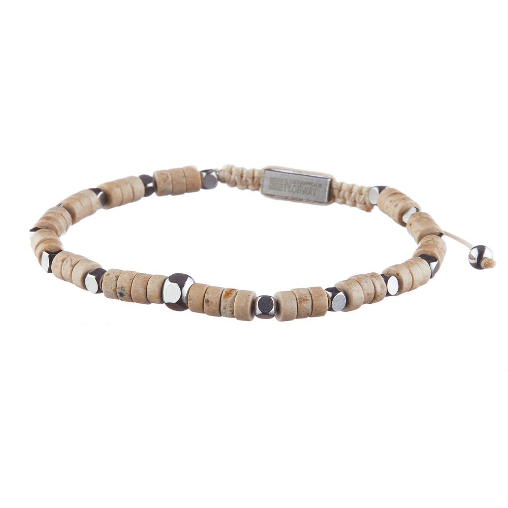 Bracelet Beige/Acier Homme Geographical Norway 315018 pas cher