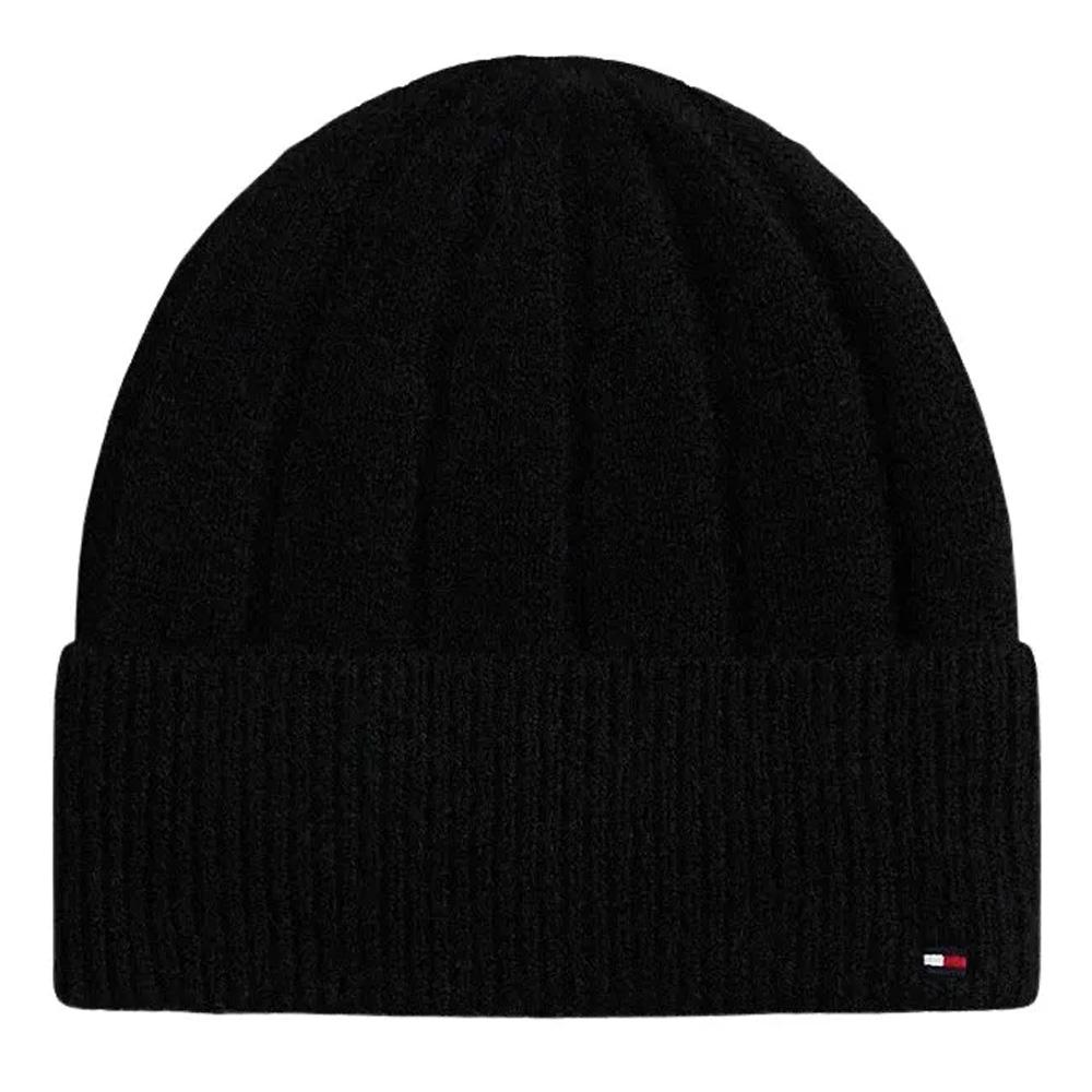 Bonnet Noir Femme Tommy Hilfiger Flag Fluffy pas cher
