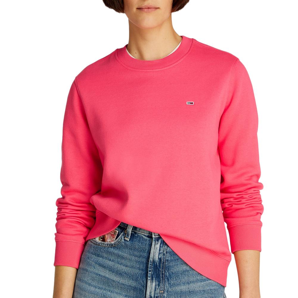 Sweat Rose Femme Tommy Hilfiger Flag Crew pas cher