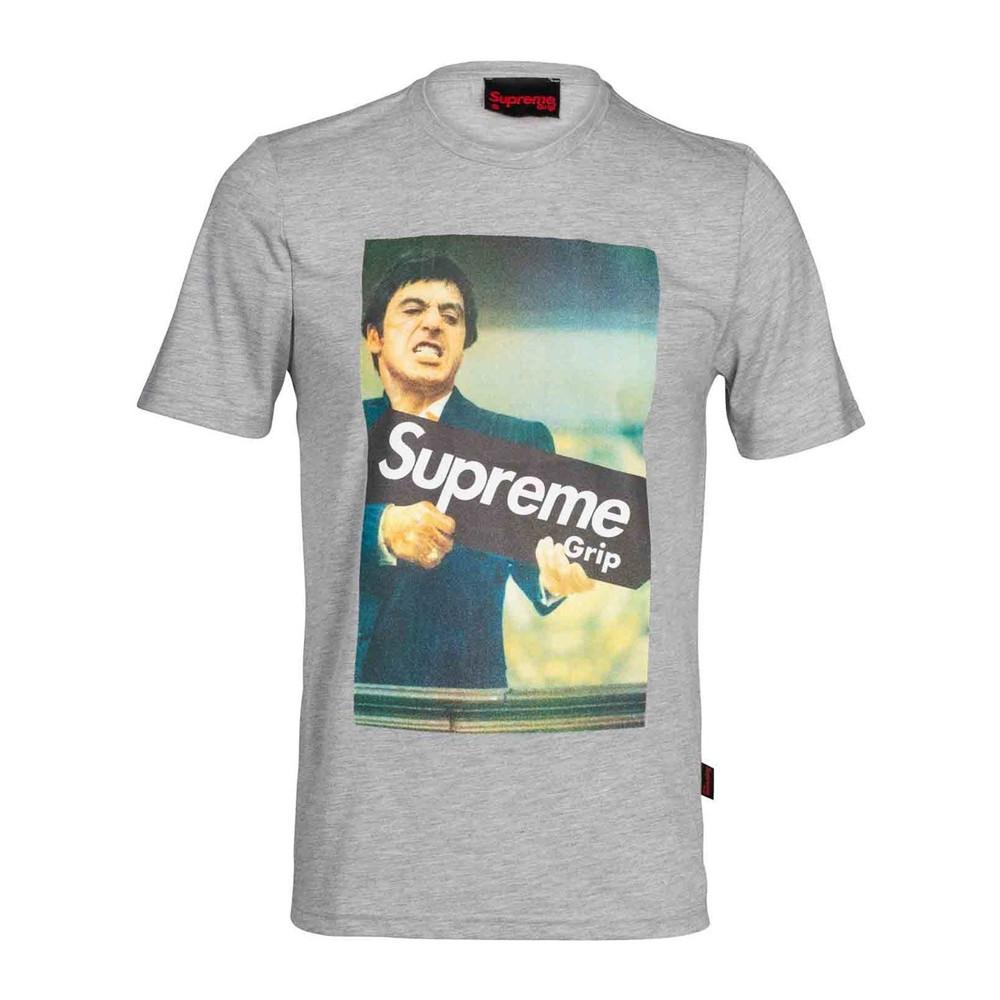 T-shirt Gris Homme Supreme Grip Film pas cher