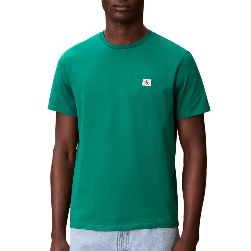T-Shirt Grün Mann Calvin Klein Jeans Badge L4G günstig