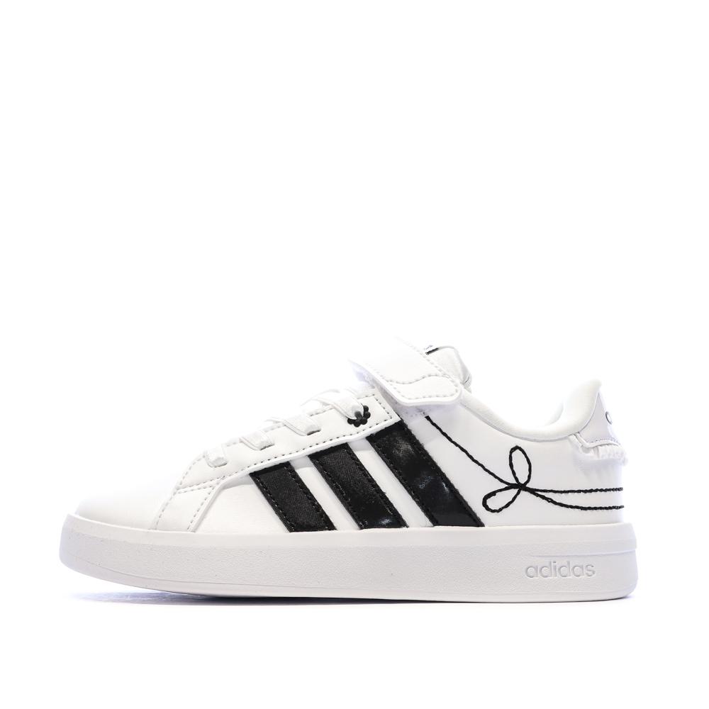 Baskets Blanc/Noir Enfant Adidas Grand Court pas cher