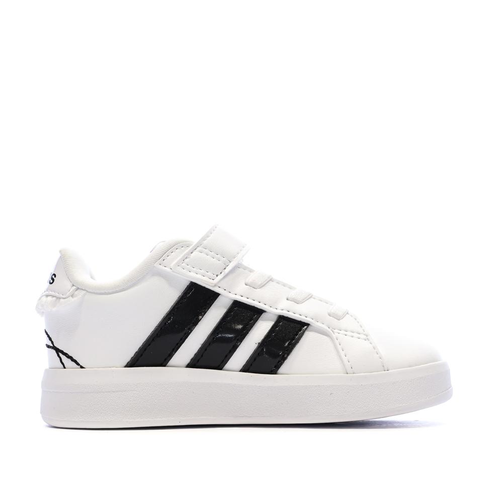 Baskets Blanche/Noir Fille Adidas Grand Court 3.0 Girls vue 2