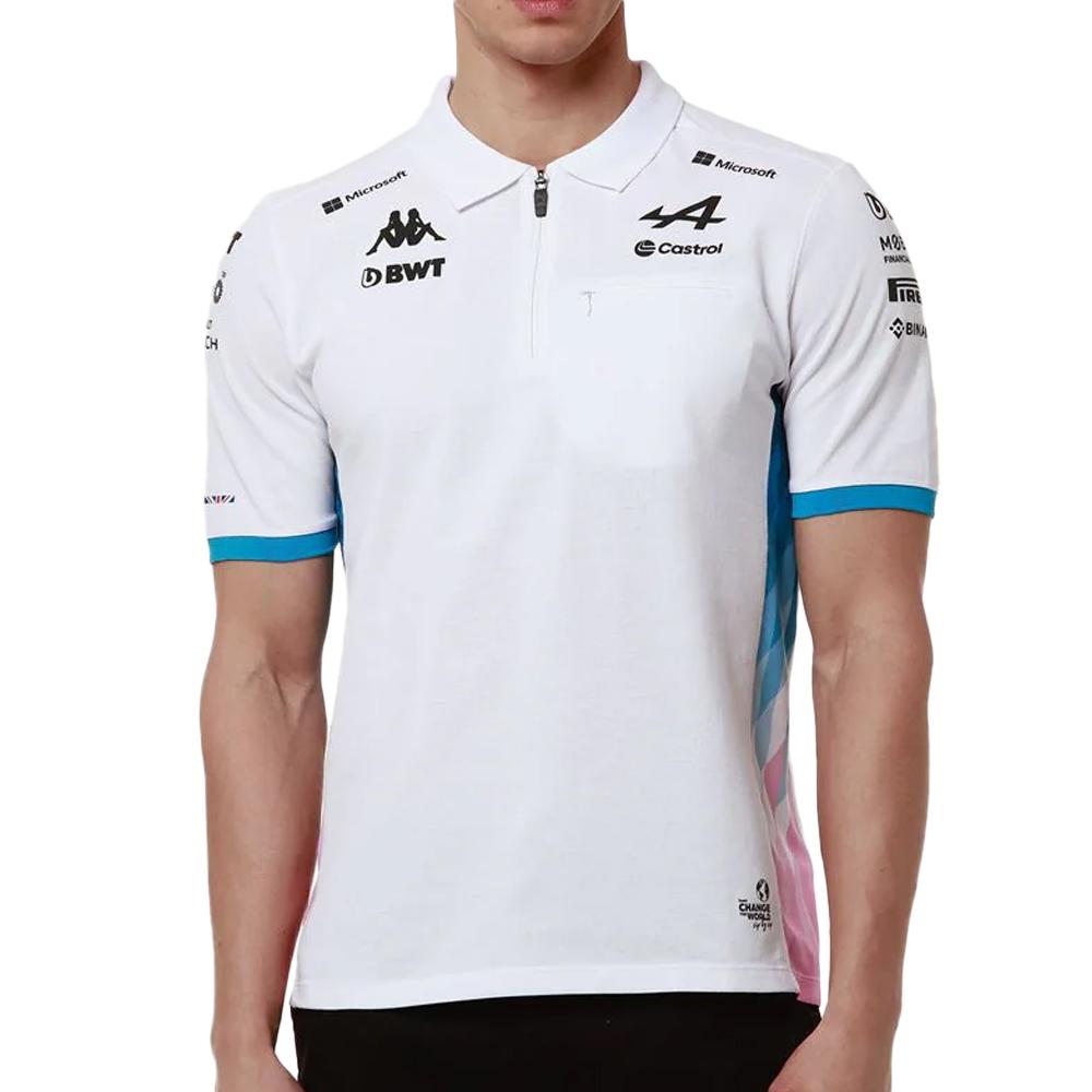 Polo Blanc/Turquoise Homme Kappa Adram pas cher