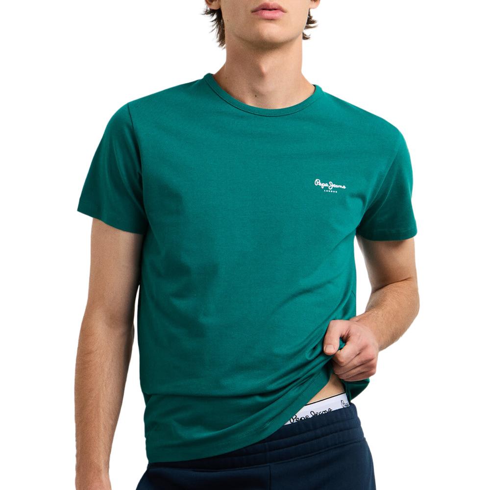 T-Shirt Vert Homme Pepe jeans Original Basic 3 pas cher