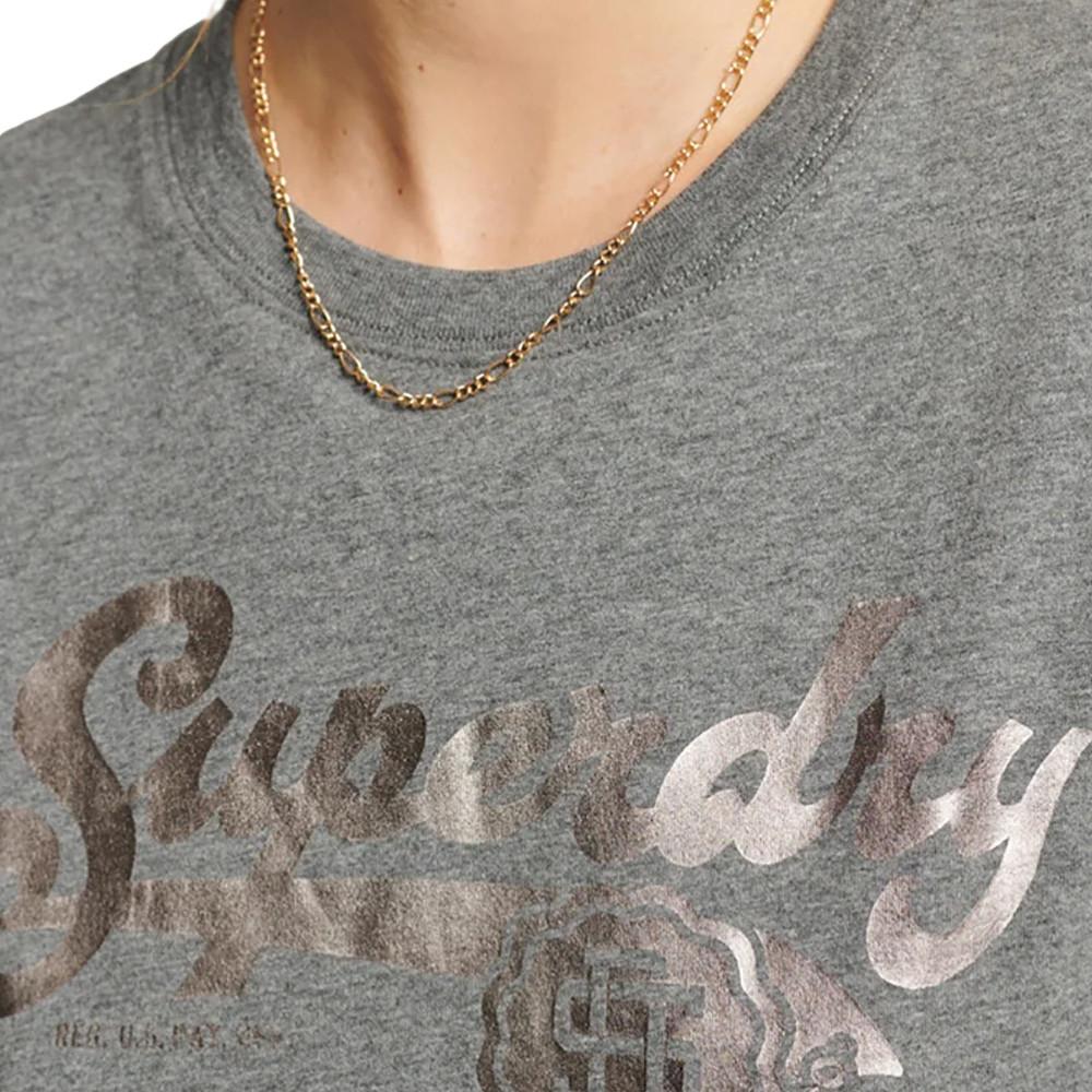 T-shirt Gris Femme Superdry Vintage Script vue 2