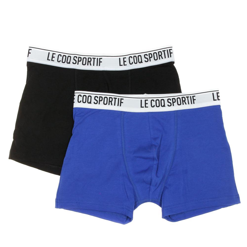 x2 Boxers Bleu/Noir Homme Le Coq Sportif Camuset sport pas cher