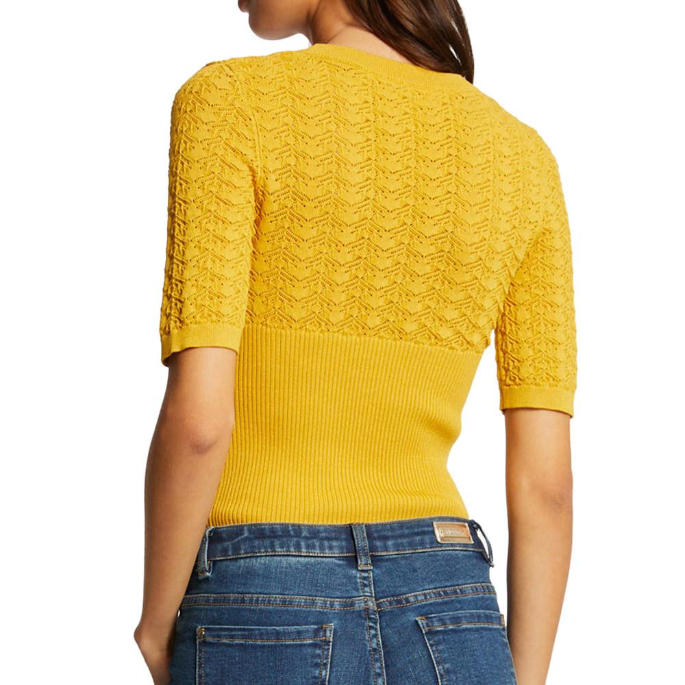 Top en Maille Jaune Femme Morgan Sting vue 2