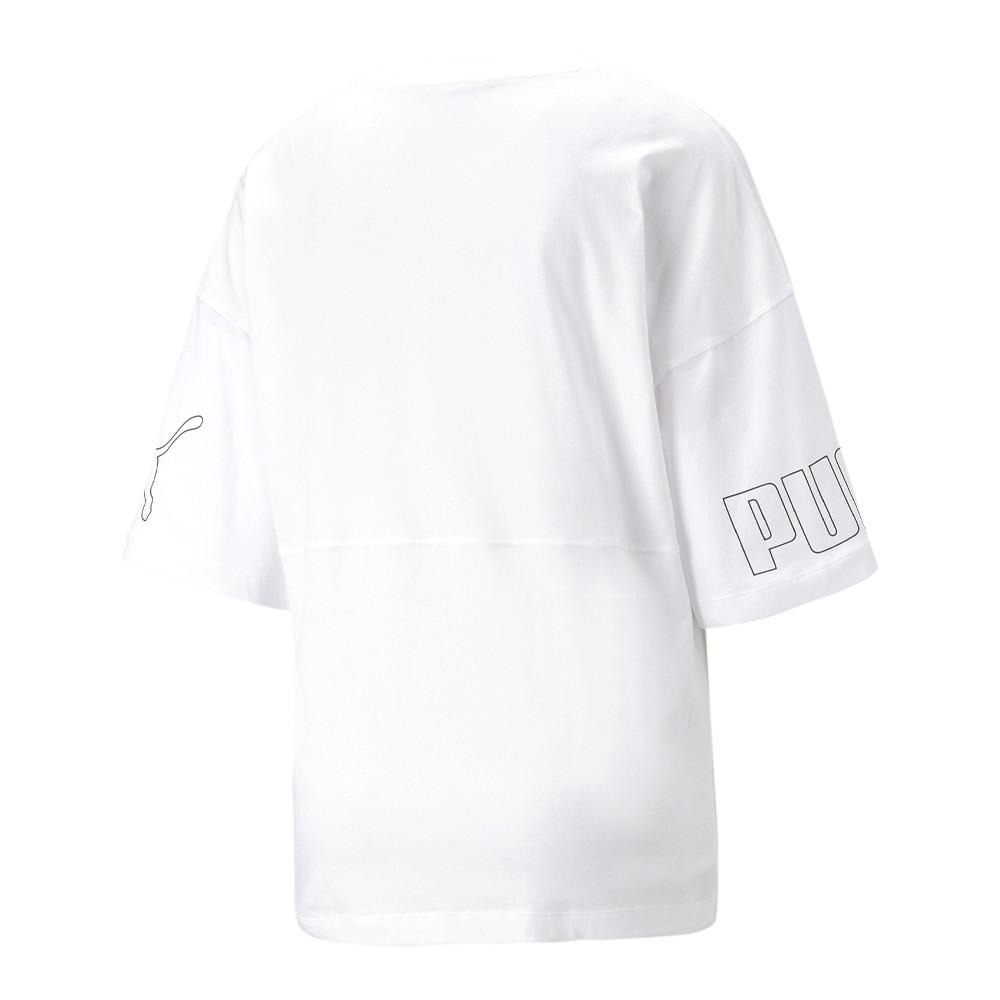 T-shirt Blanc Femme Puma Clrblk vue 2