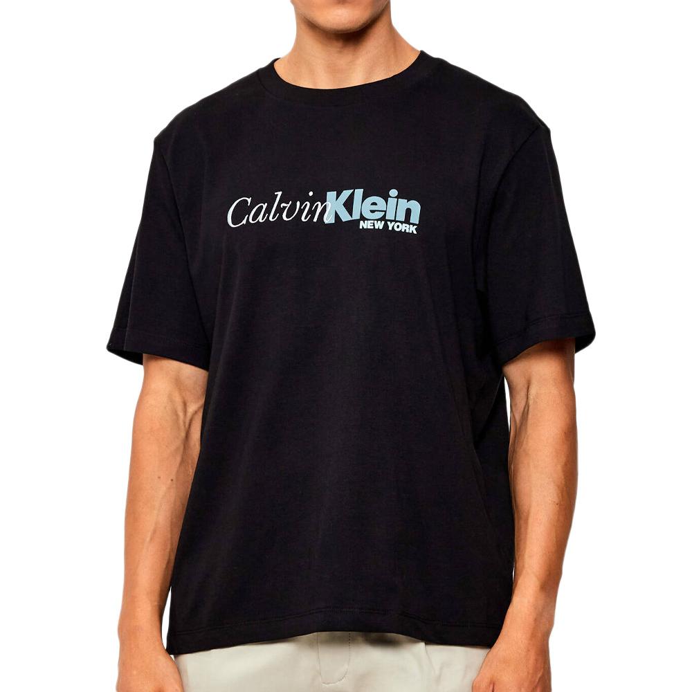T-shirt Noir/Bleu Homme Calvin Klein Jeans Ss 20s Eu pas cher