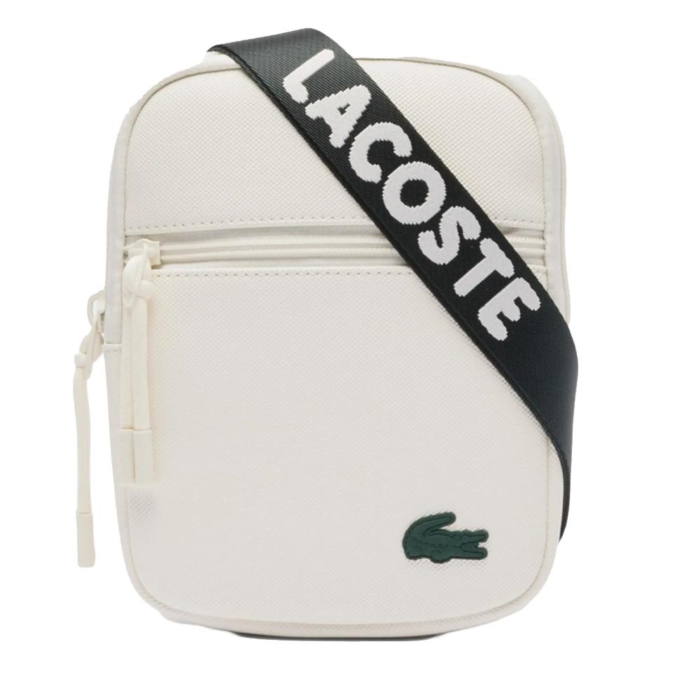 Sacoche Blanche Homme Lacoste Flat pas cher