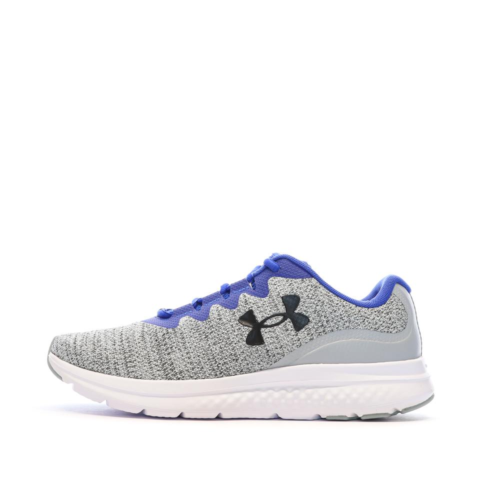 Chaussures de running Grises/Bleu Homme Under Armour Charged Impulse pas cher