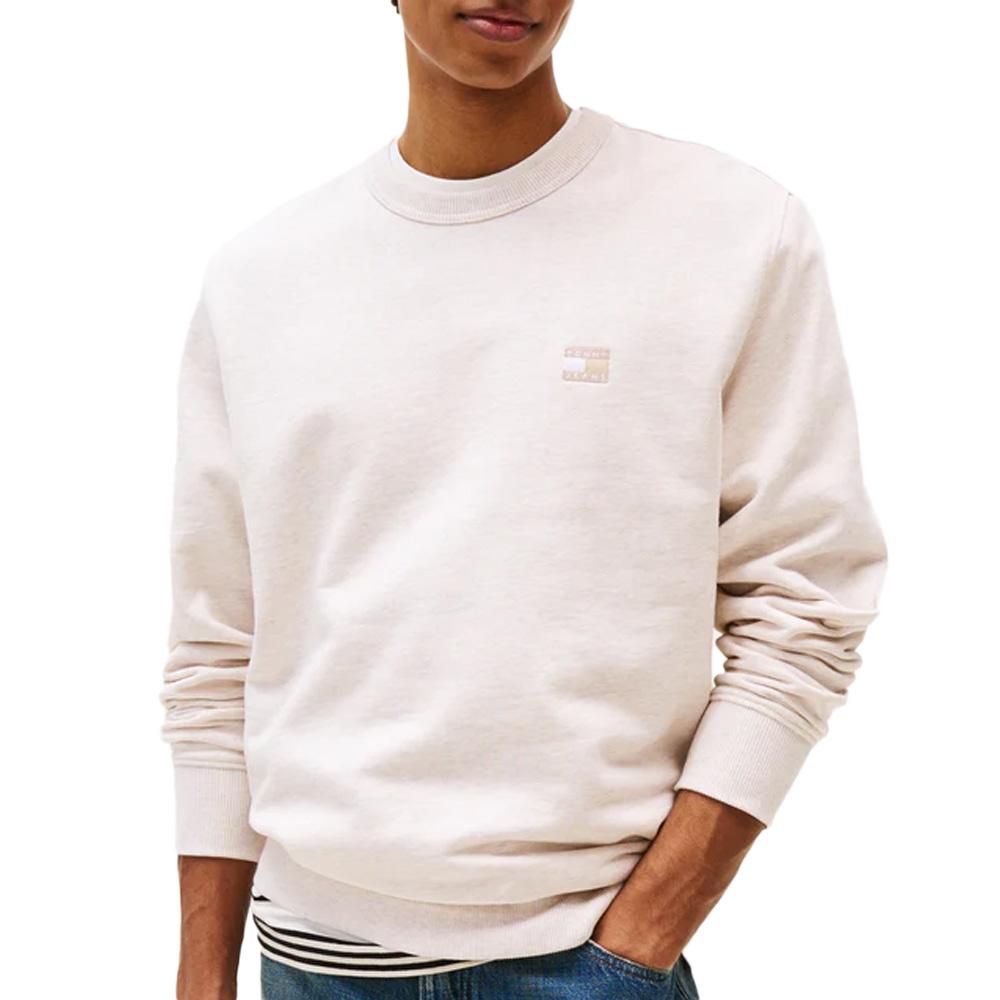 Sweat Beige Homme Tommy Hilfiger Badge Crew pas cher