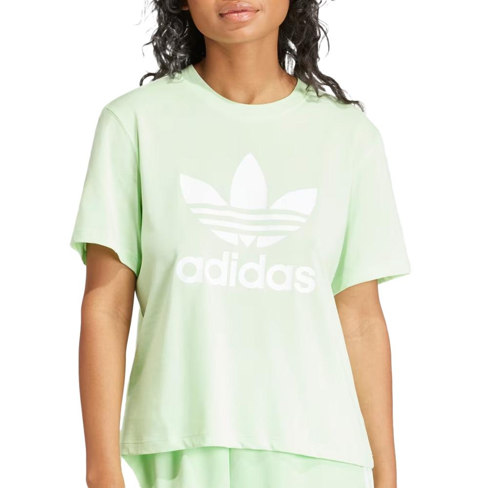 T-shirt Vert Femme Adidas Boxy pas cher