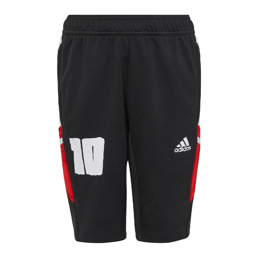 Short de Foot Noir/Rouge Garçon Adidas Messi HI3775 pas cher