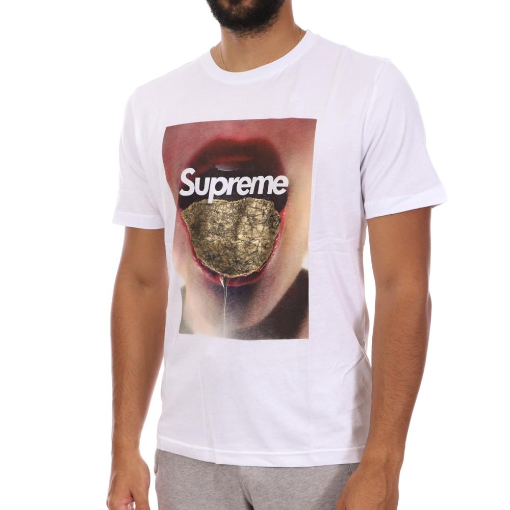 T-shirt Blanc Homme Supreme Grip Gold pas cher