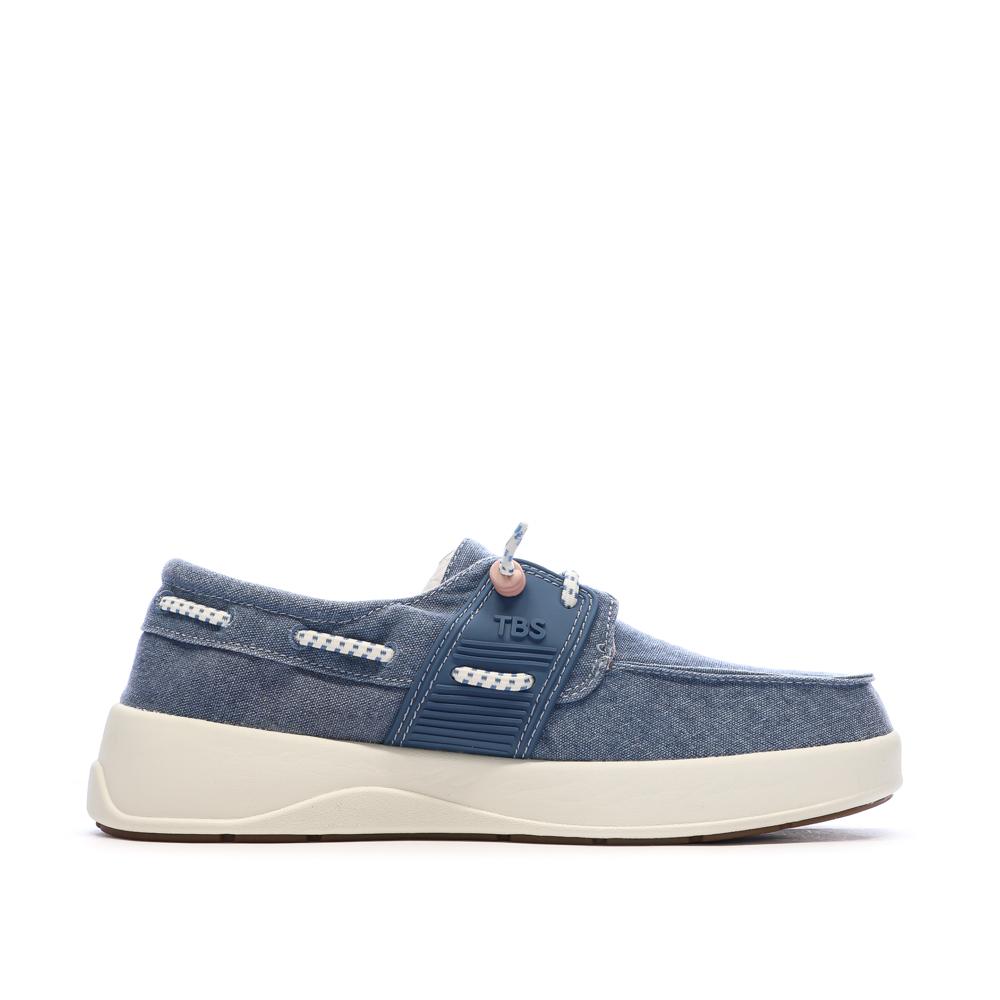 Zapatos náuticos azules para mujer TBS de lona de algodón color arcilla ver 2