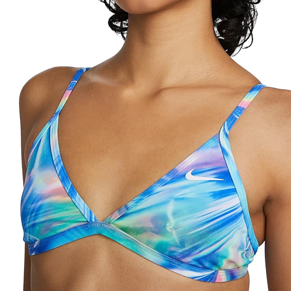 Haut de maillot de bain Bleu Femme Nike Lace Up pas cher