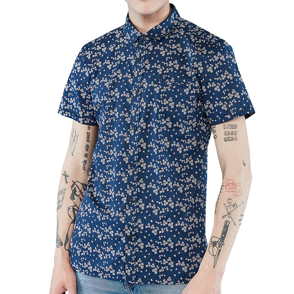 Chemisette Marine Fleurie Homme Teddy Smith C-austin pas cher
