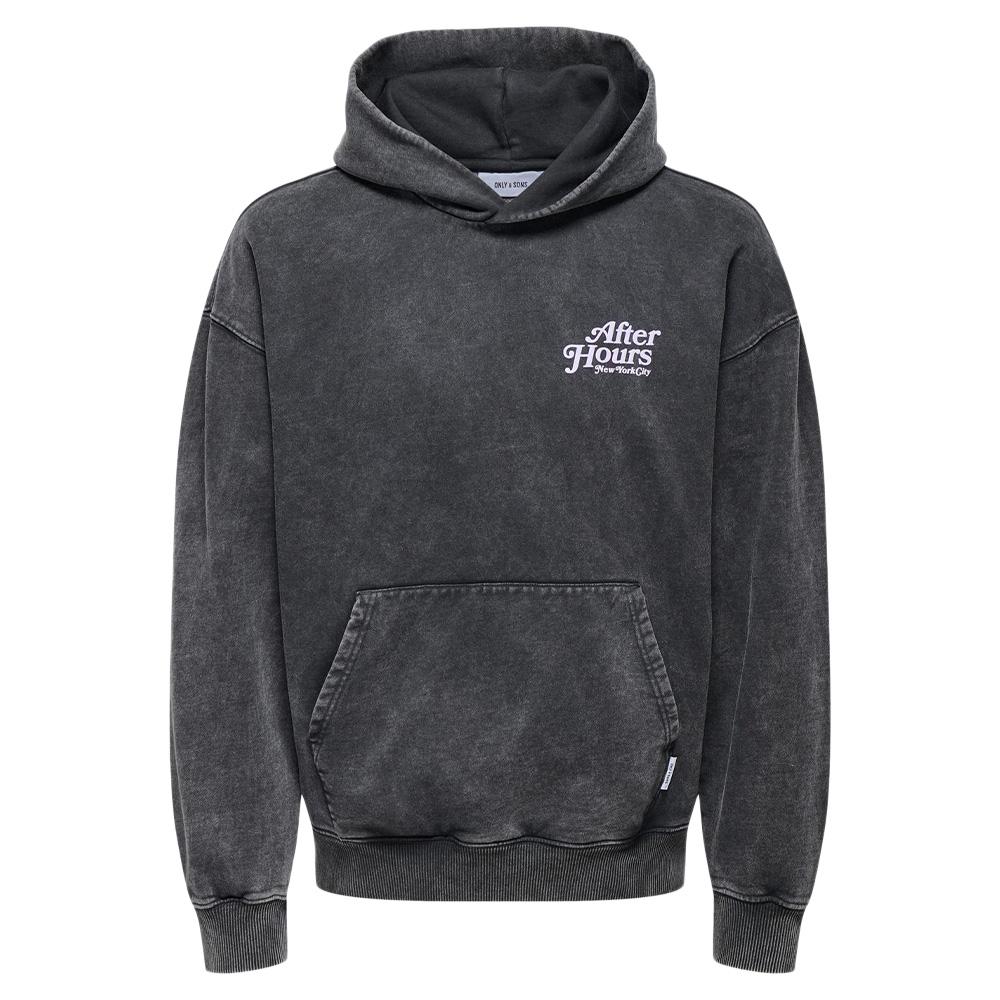 Sweat à Capuche Gris chiné Homme Only & Sons Buck pas cher