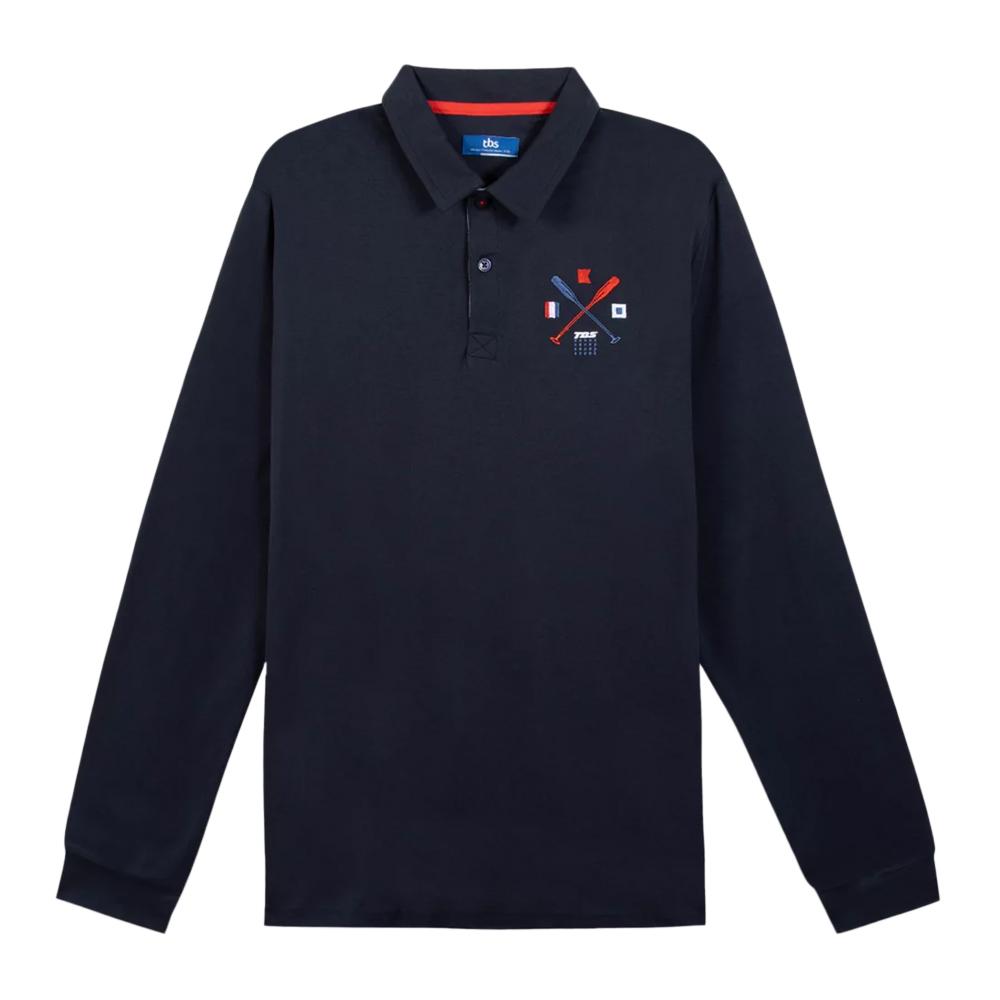 Polo Manches Longues Marine Homme TBS Sapin pas cher