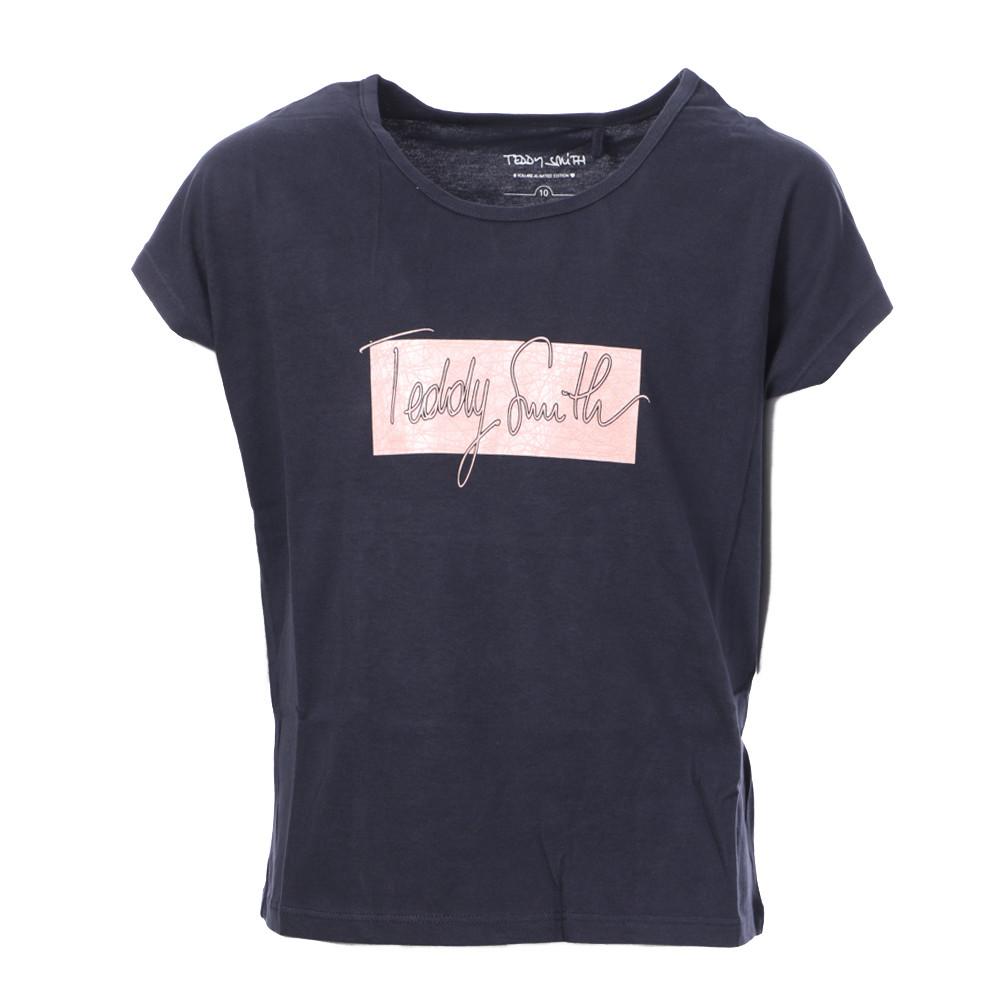 T-shirt Noir Fille Teddy Smith T-CLORI MC JR pas cher