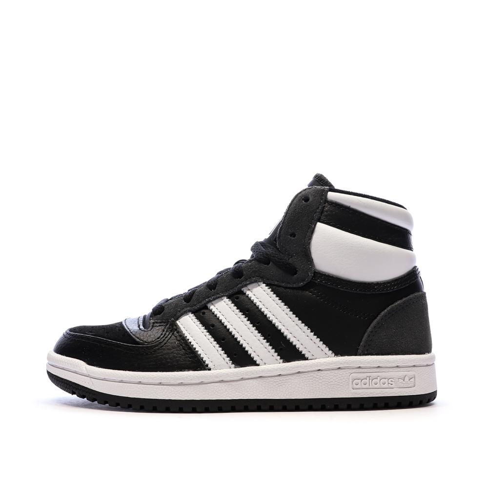 Baskets Noir/Blanc Garçon Adidas Top Ten pas cher
