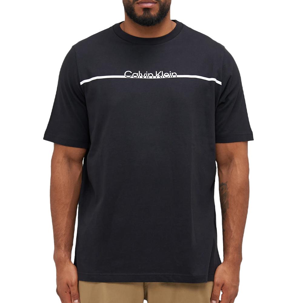 T-shirt Noir Homme Calvin Klein Jeans Split Line pas cher