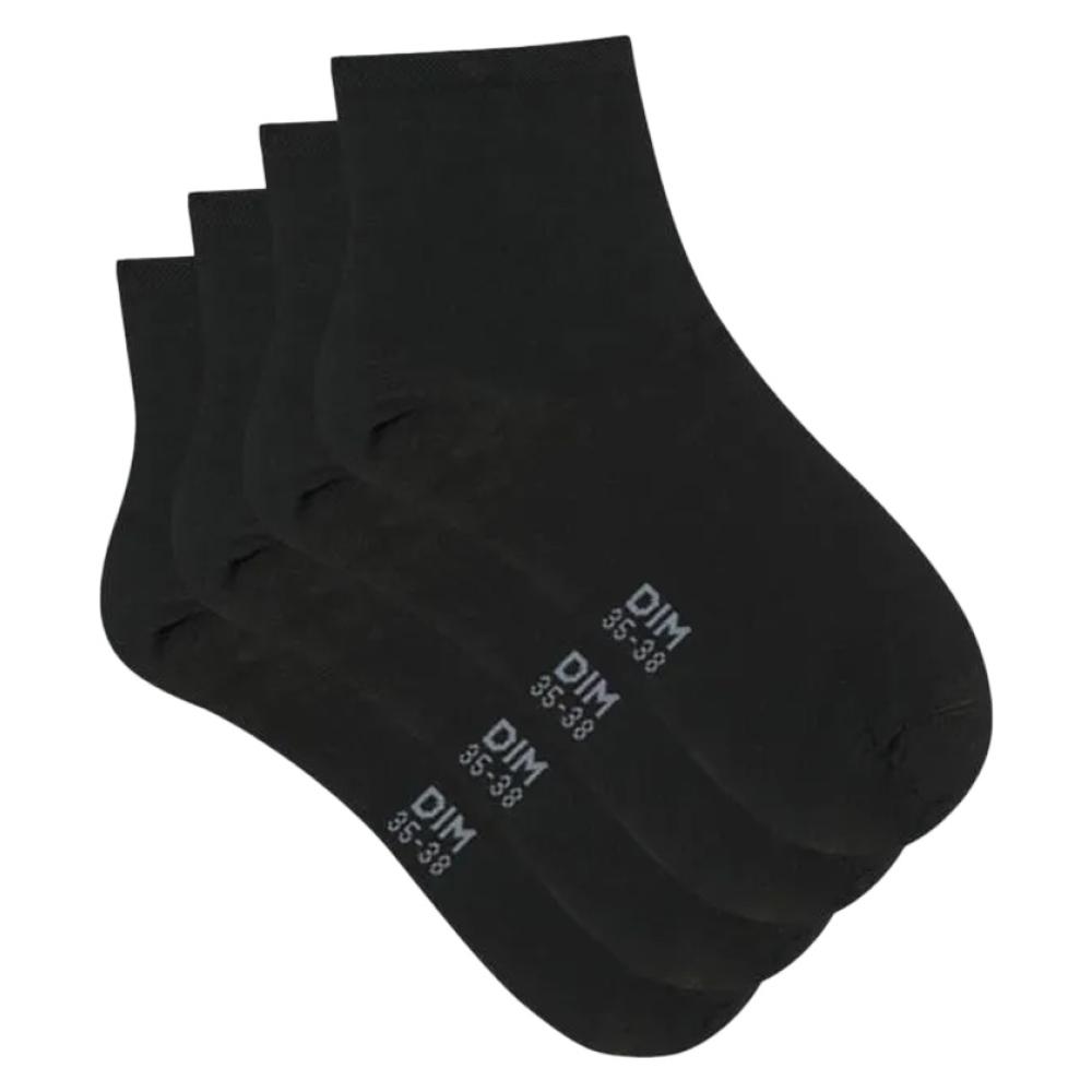 4x Paires de Chaussettes Noires Femme Dim D024V pas cher