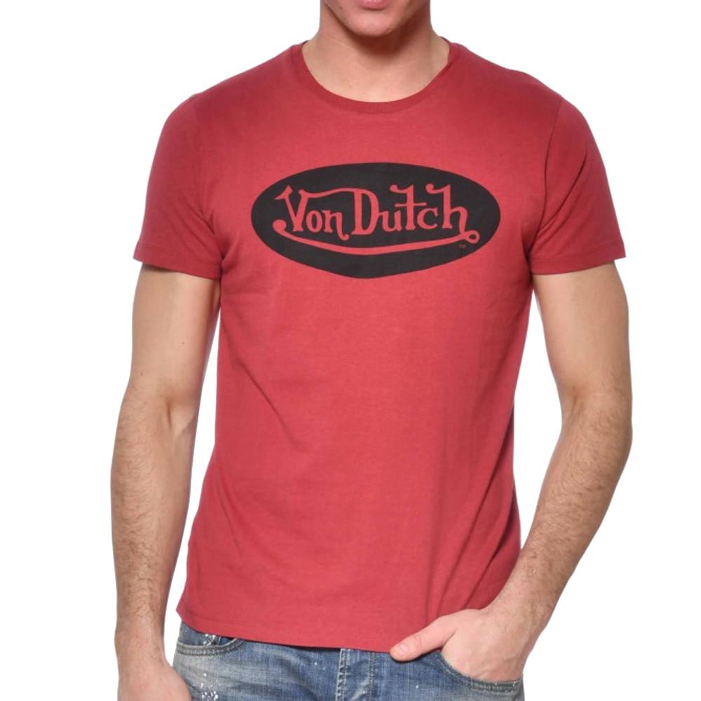 T-Shirt bordeaux homme Von Dutch Front pas cher
