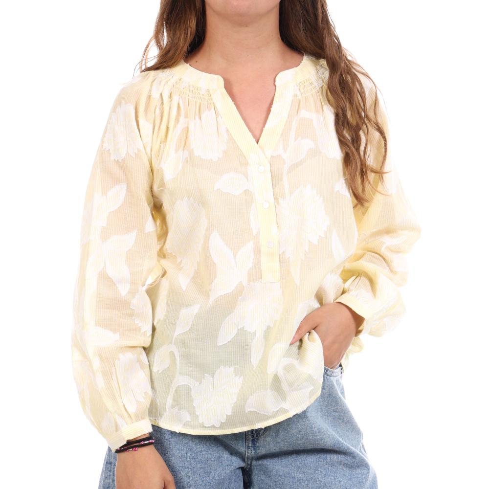 Blouse Jaune/Blanche Femme Goa Iko pas cher