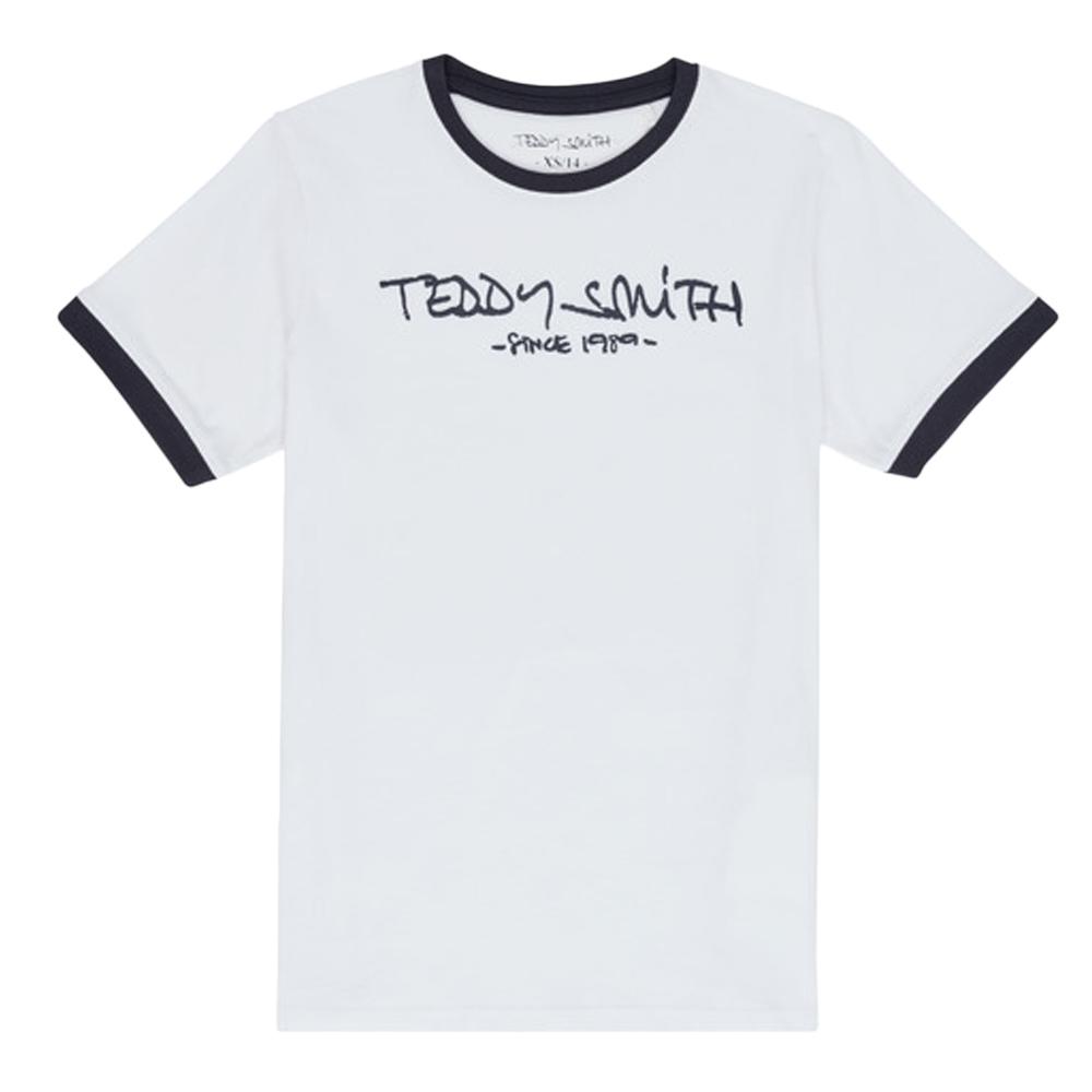T-shirt Blanc Garçon Teddy Smith Ticlass3 Mc vue 3