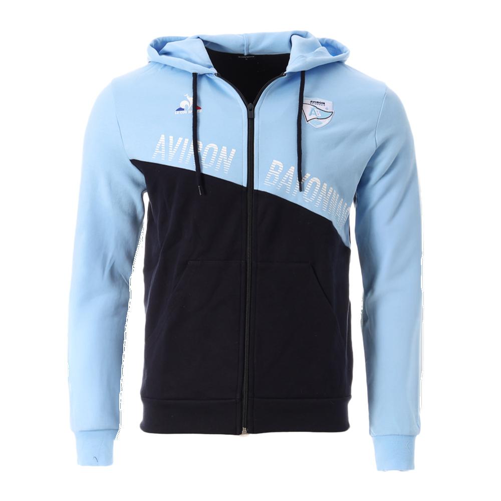 Sweat Zippé Bleu/Noir Homme Le Coq Sportif Ab Fanwear pas cher