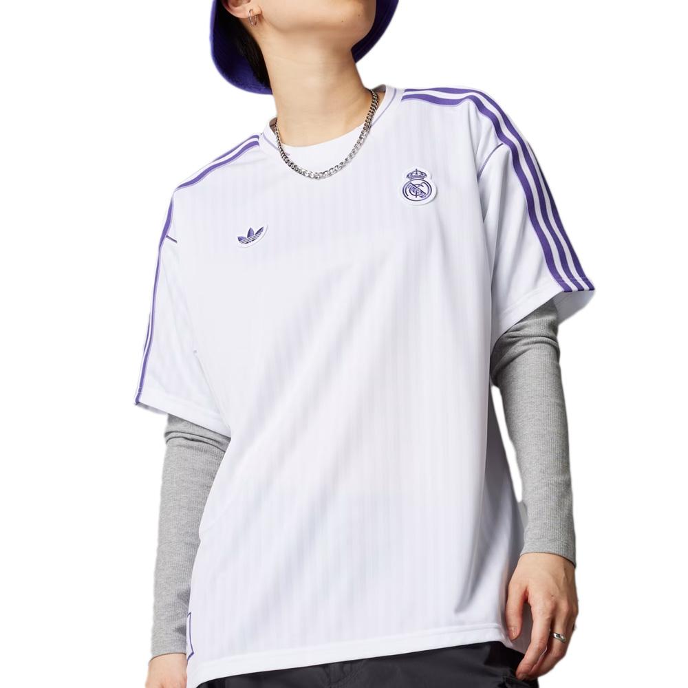 Real Madrid Maillot Lifestyle Blanc/Violet Homme Adidas Icon pas cher