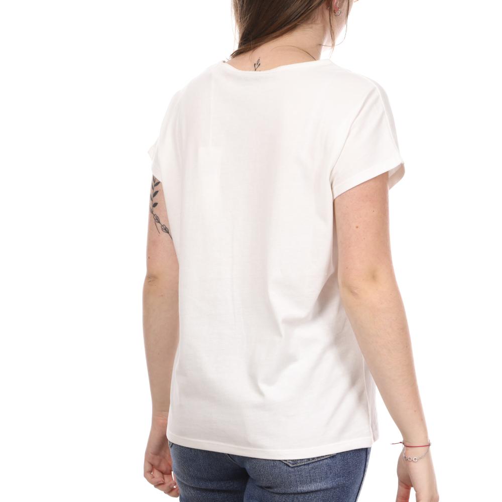 T-shirt Blanc Femme Teddy Smith Rose vue 2