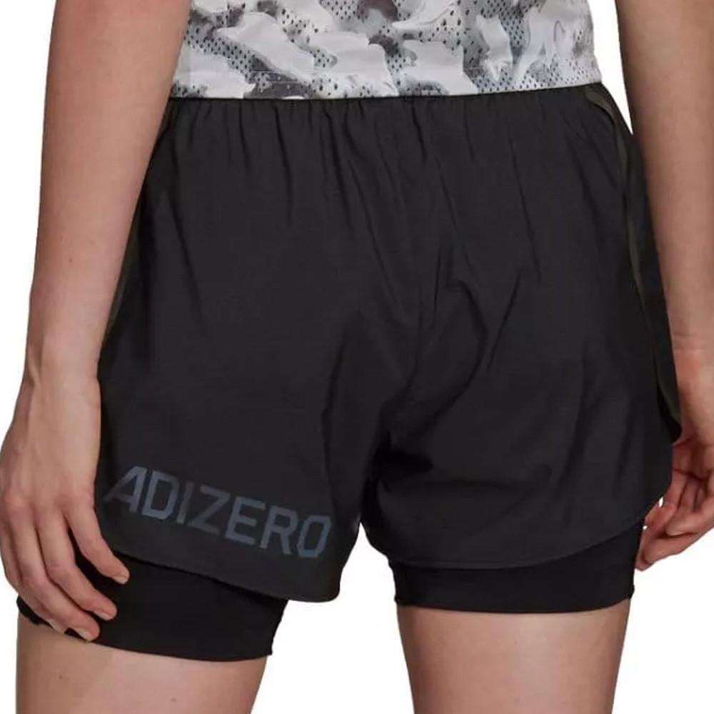 Short de Running Noir Femme Adidas Adizero 2 in1 vue 2