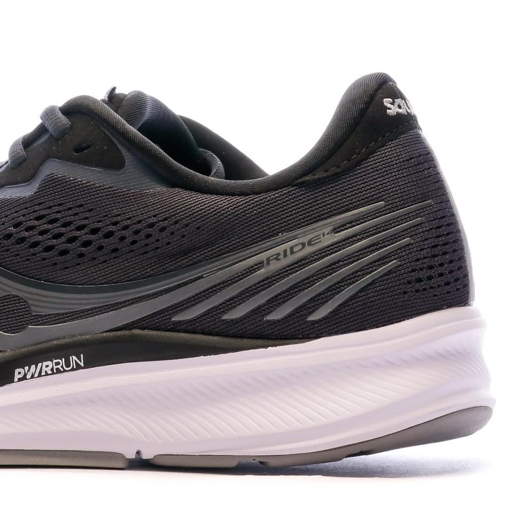 Chaussures de running Noires Mixte Saucony Ride 14 vue 7