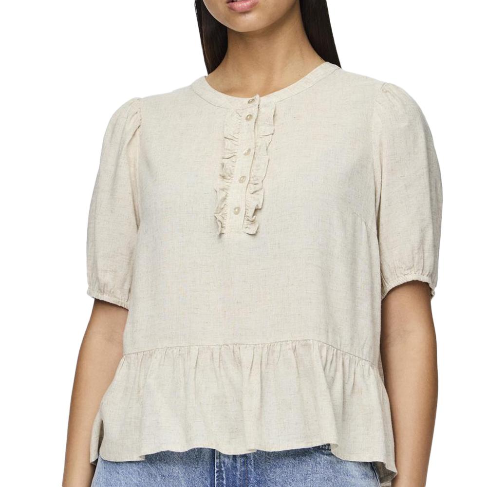 Blouse Beige Femme Pieces Pia 2/4 pas cher