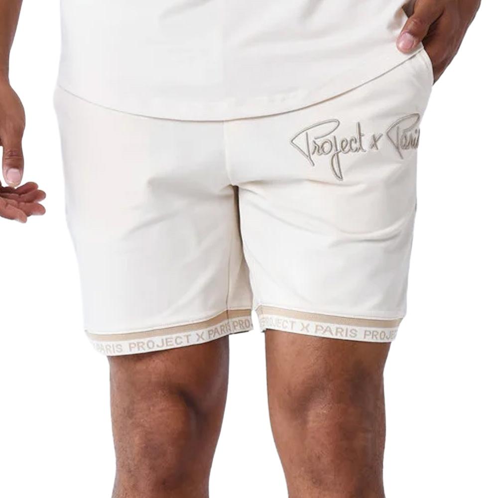 Short Blanc/Beige Homme Project X Paris WW pas cher