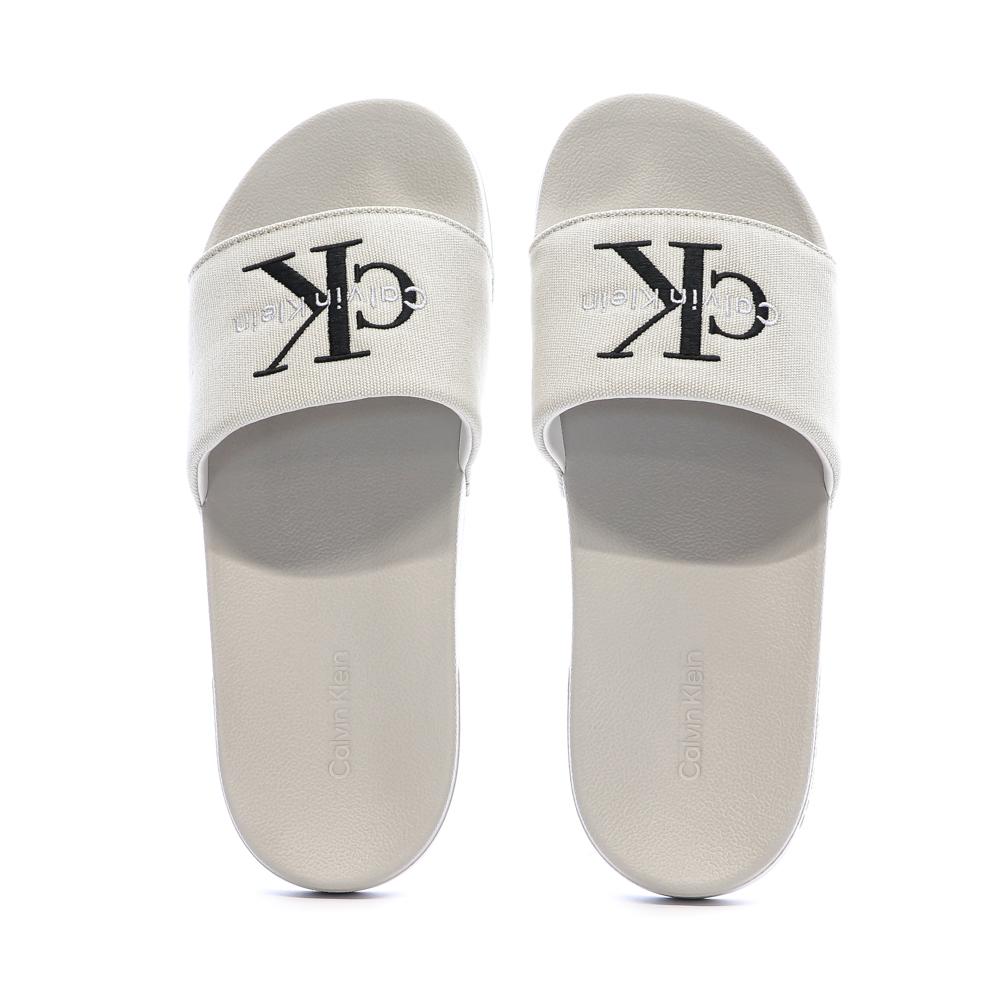 Claquette Beige Homme Calvin Klein Jeans Slide vue 3