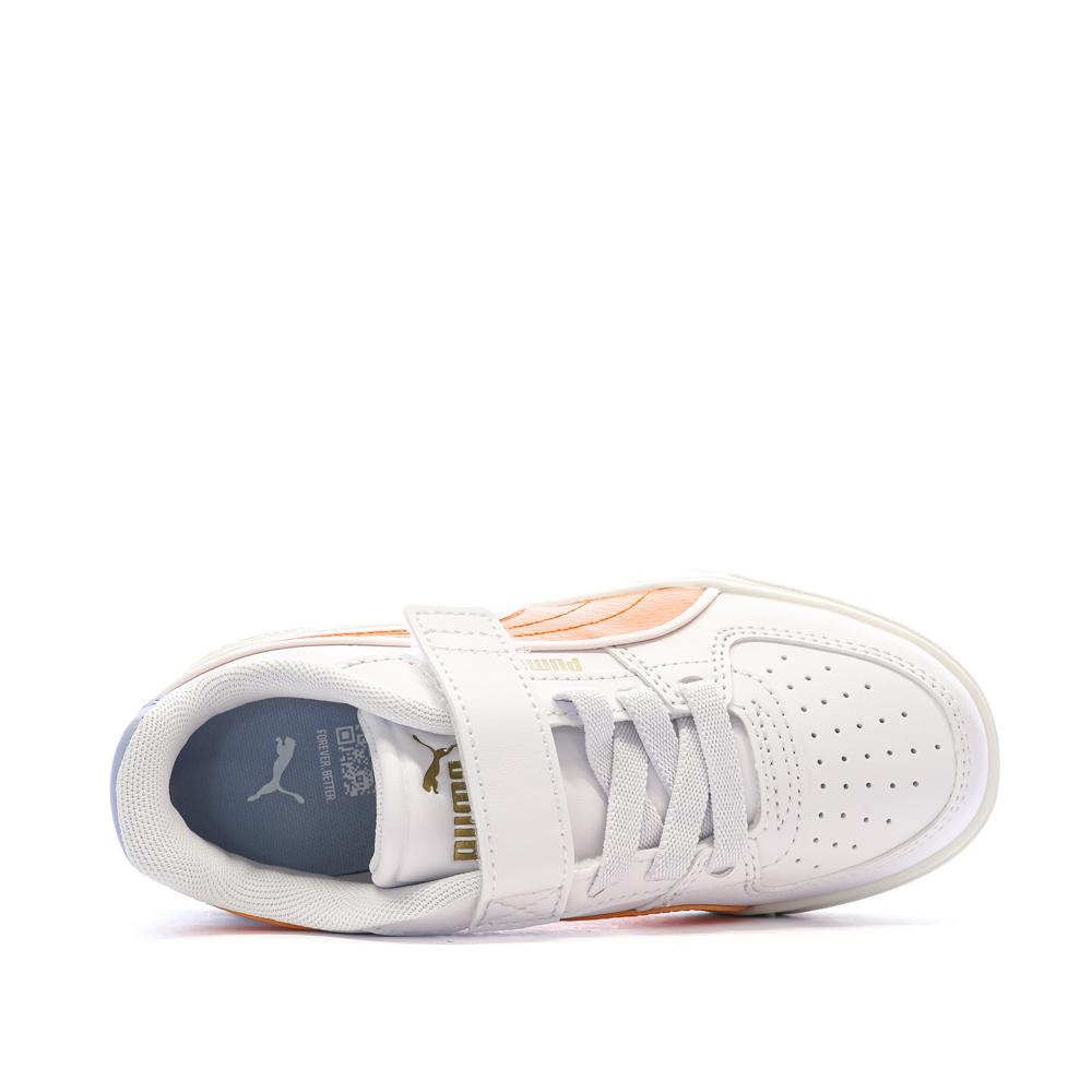 Zapatillas blancas/naranjas para niño Puma Caven III Retro ver 4