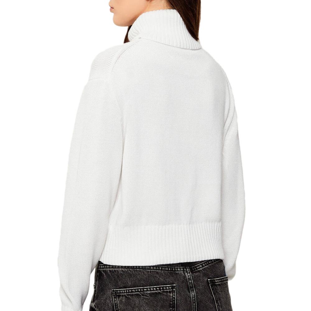 Pull Blanc Femme Calvin Klein Jeans Chenille vue 2