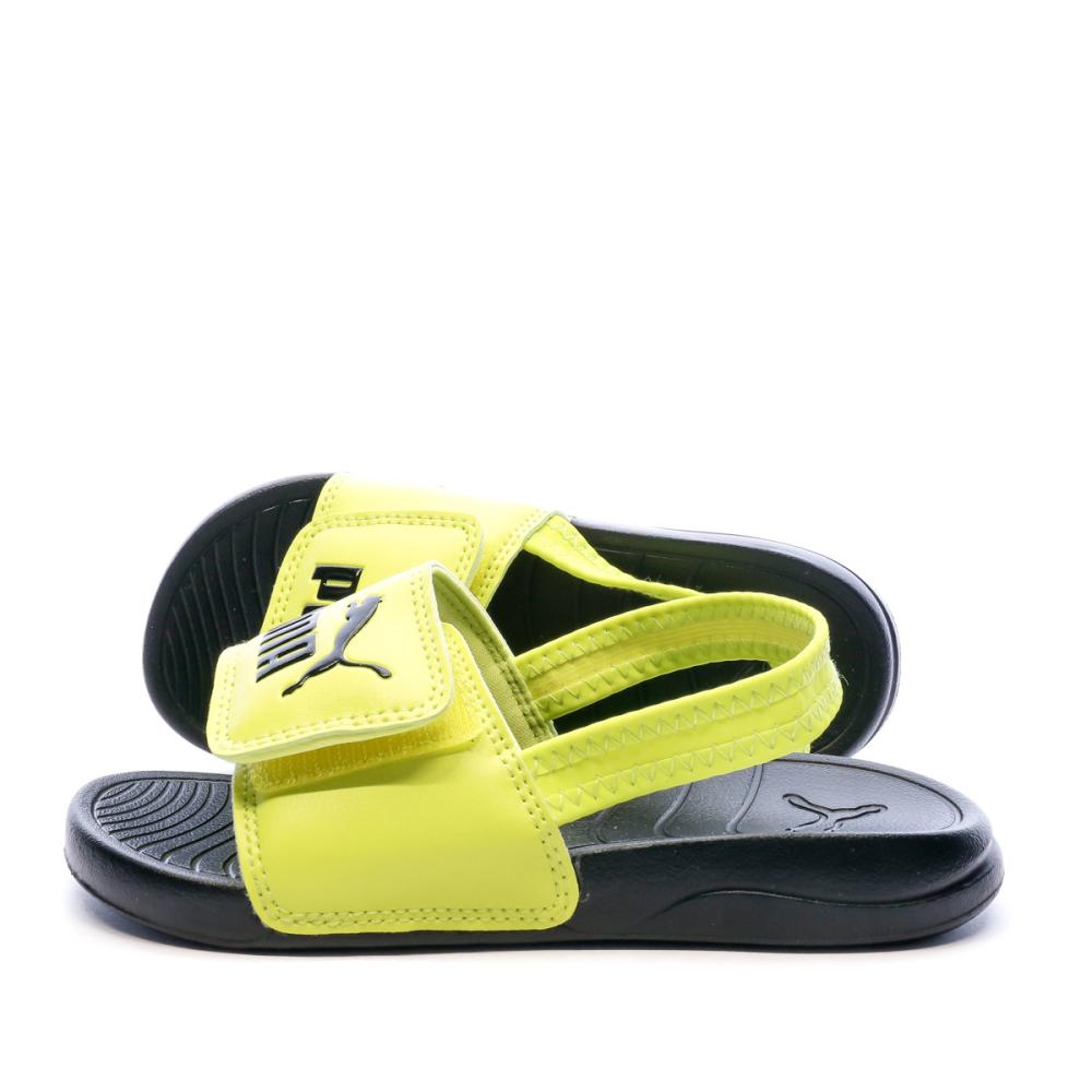 Sandales Noir/Jaune Enfant Puma Popcat 20 pas cher