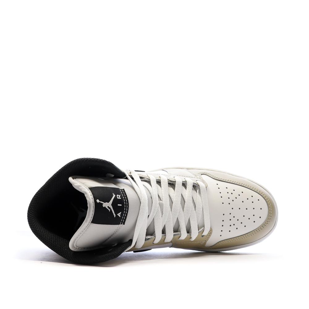 Air Jordan 1 Mid Blanche/Beige Homme Nike vue 4