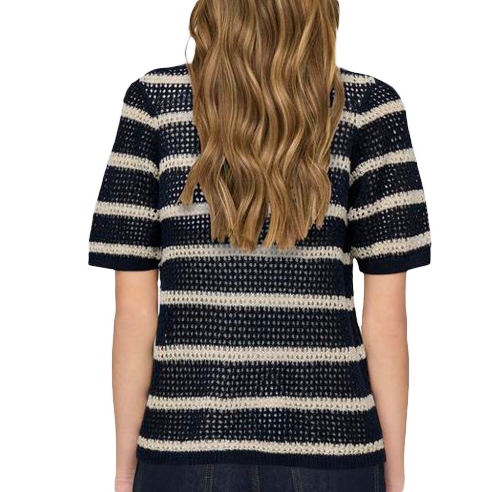 Pull en Maille Marine Femme JDY Stripe vue 2