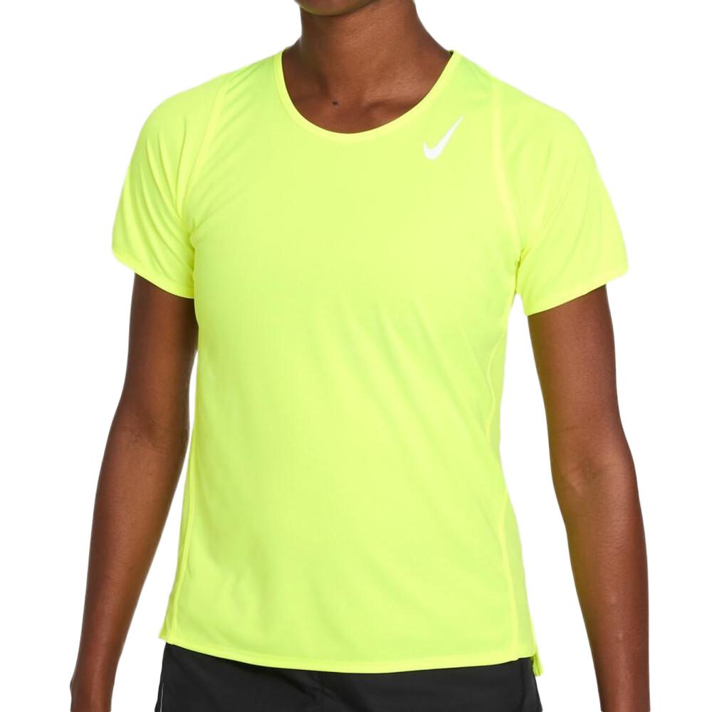 T-shirt Jaune fluo Femme Nike Race pas cher